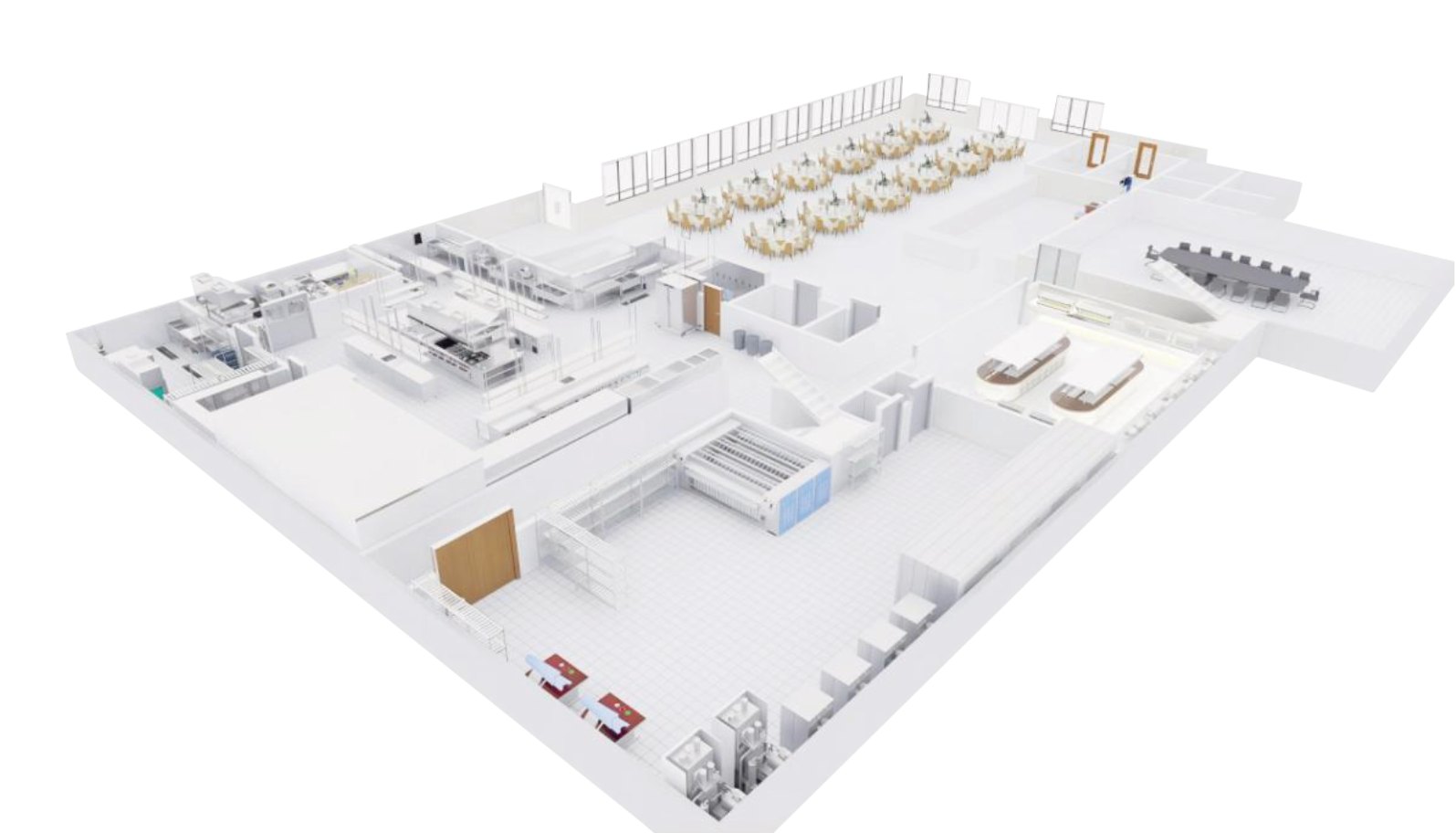 3D commercial kitchen layout