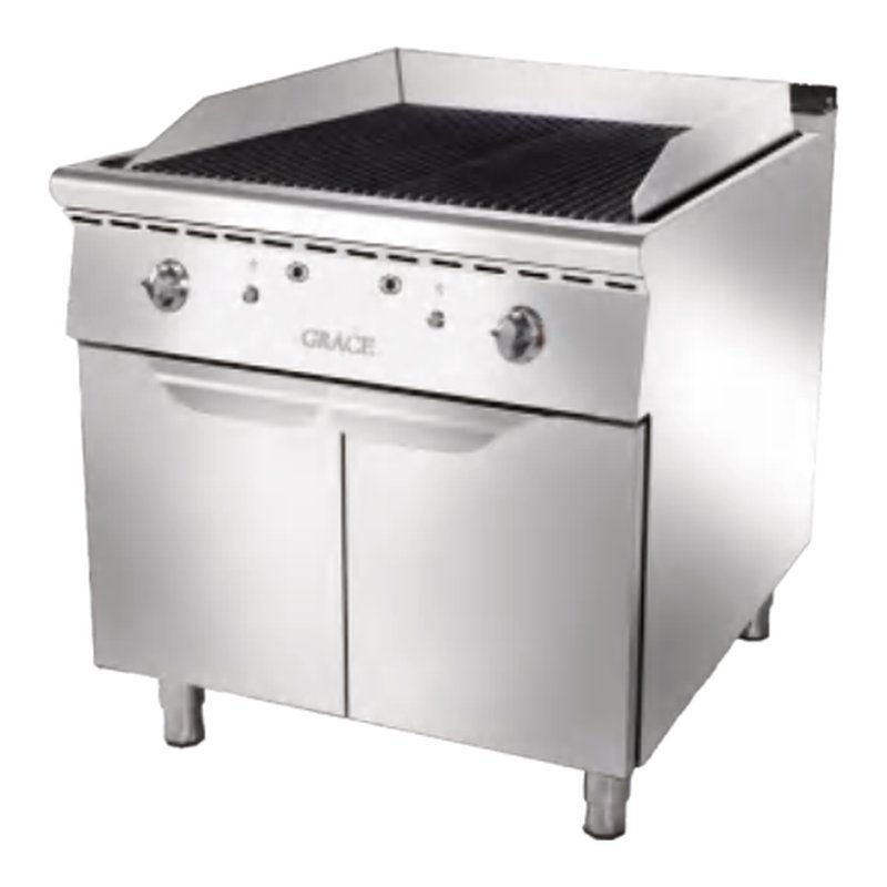 Gas Lava Rock Grill with Cabinet